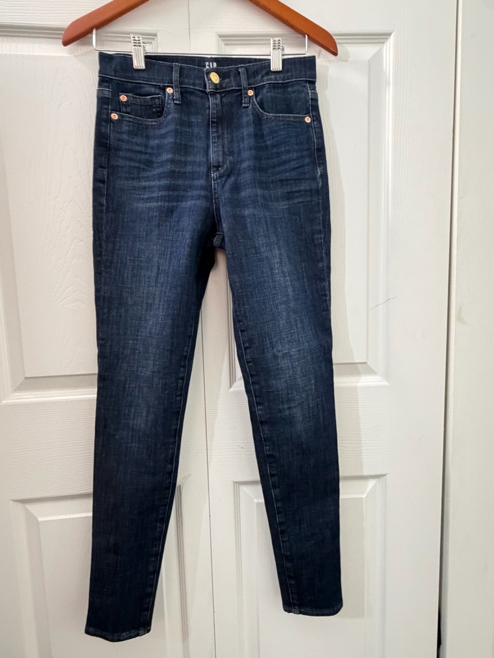GAP True Skinny Jeans Womens 27 Regular Dark Wash Stretch Denim Mid Rise